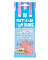 Co-op Fizzy Strawberry Lances 65g-UK Goodies
