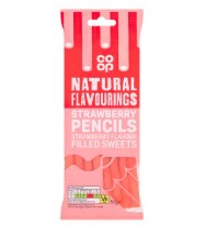 Co-op Fizzy Strawberry Pencils 65g-UK Goodies