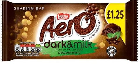 Nestle Aero Dark & Milk Peppermint Chocolate Sharing Block 90g BBD 31/7/24-UK Goodies