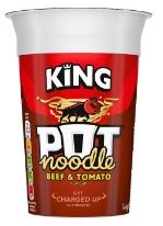 Pot Noodle King Size Beef & Tomato 114g BBD 31/2/24-UK Goodies