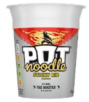Pot Noodle Sticky Rib 90g BBD 28/2/24-UK Goodies