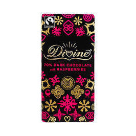 Divine 70% Dark Chocolate with Raspberries 100g-UK Goodies