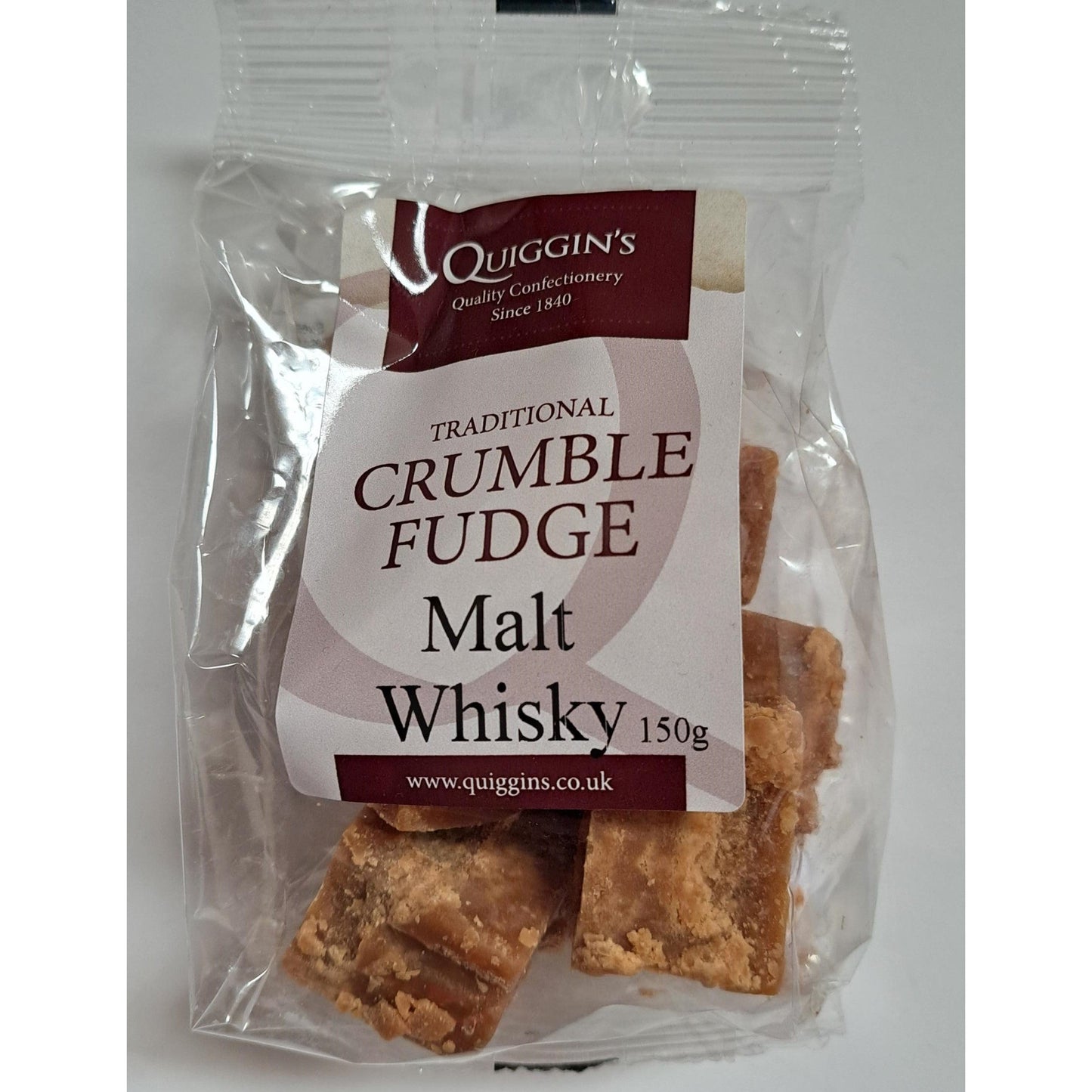 Quiggin's Traditional Crumble Fudge Malt Whisky 150g-UK Goodies