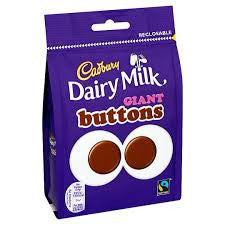 Cadbury Dairy Milk Giant Buttons 119g BBD 25/7/24-UK Goodies