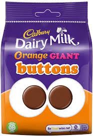 Cadbury Dairy Milk Orange Giant Buttons 95g BBD 28/8/24-UK Goodies