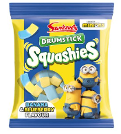 Swizzels Drumstick Squashies Minions Banana & Blueberry Flavour 140g-UK Goodies