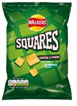 Walkers Squares Cheese and Onion 27.5g BBD 23/3/24-UK Goodies