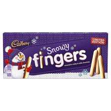 Cadbury Milk & White Chocolate Snowy Fingers 115g-UK Goodies