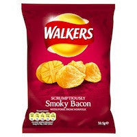 Walkers Smoky Bacon 32.5g BBD 21/6/25-UK Goodies